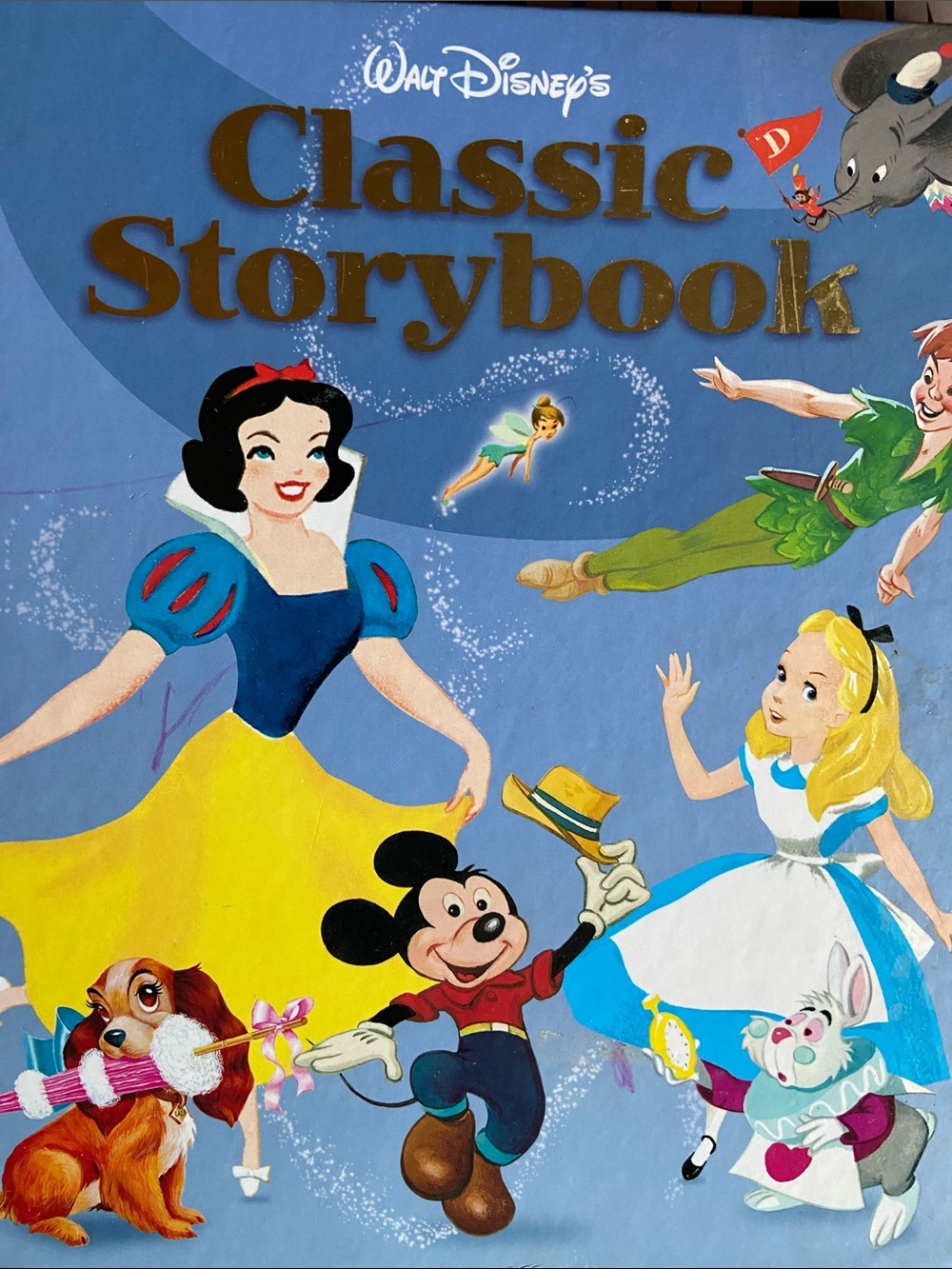 Walt Disney children’s illustrated Fairy Tale book Snow White Mickey Alice Lady